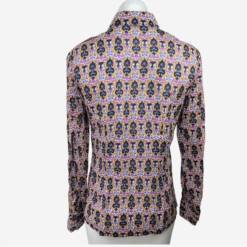Tory Burch Purple Patterned Button Down Shirt - image 4